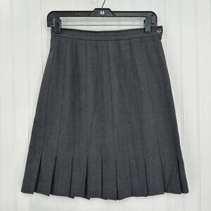 J McLaughlin Skirt Womens 8 Pleated Wool Gray Zip Academia Preppy Luxury *Flaw
